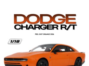 Precomanda macheta auto DODGE CHARGER R/T PEEL OUT ORANGE 2026 1:18 GT SPIRIT (GT1021)