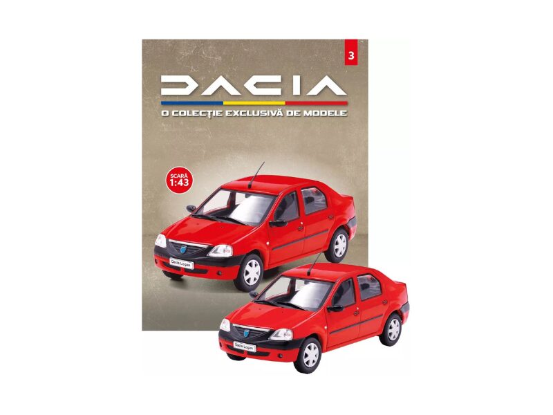 Macheta auto Dacia Logan 2005 Rosu Revista Nr.3 1:43 Hachette