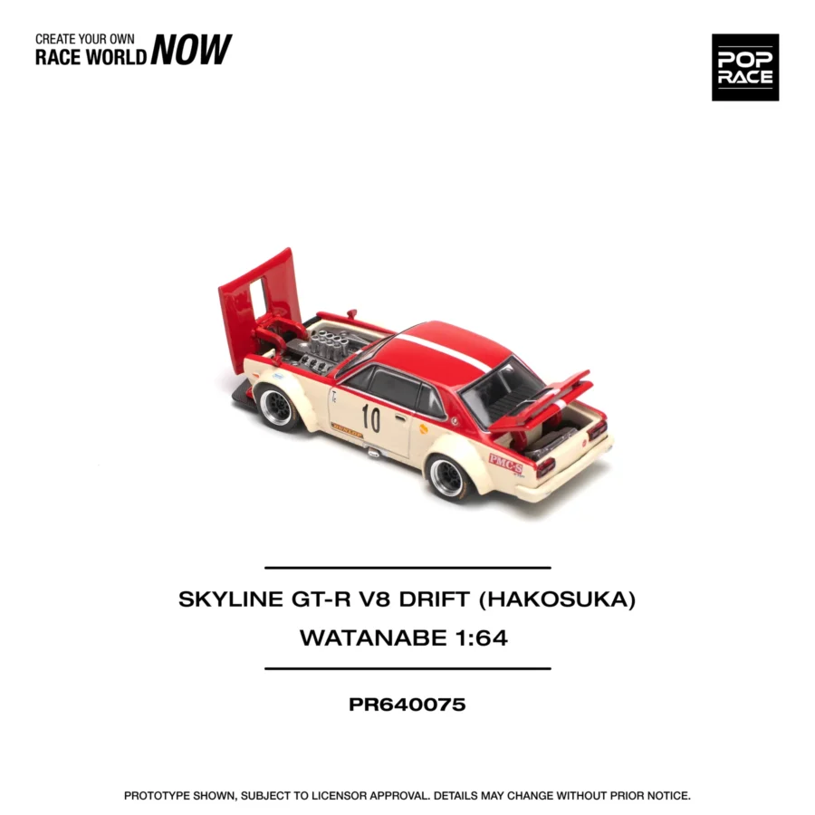 Macheta auto Nissan Skyline Gt-R V8 Drift (Hakosuka) Watanabe 1:64 Pop Race - imagine 3