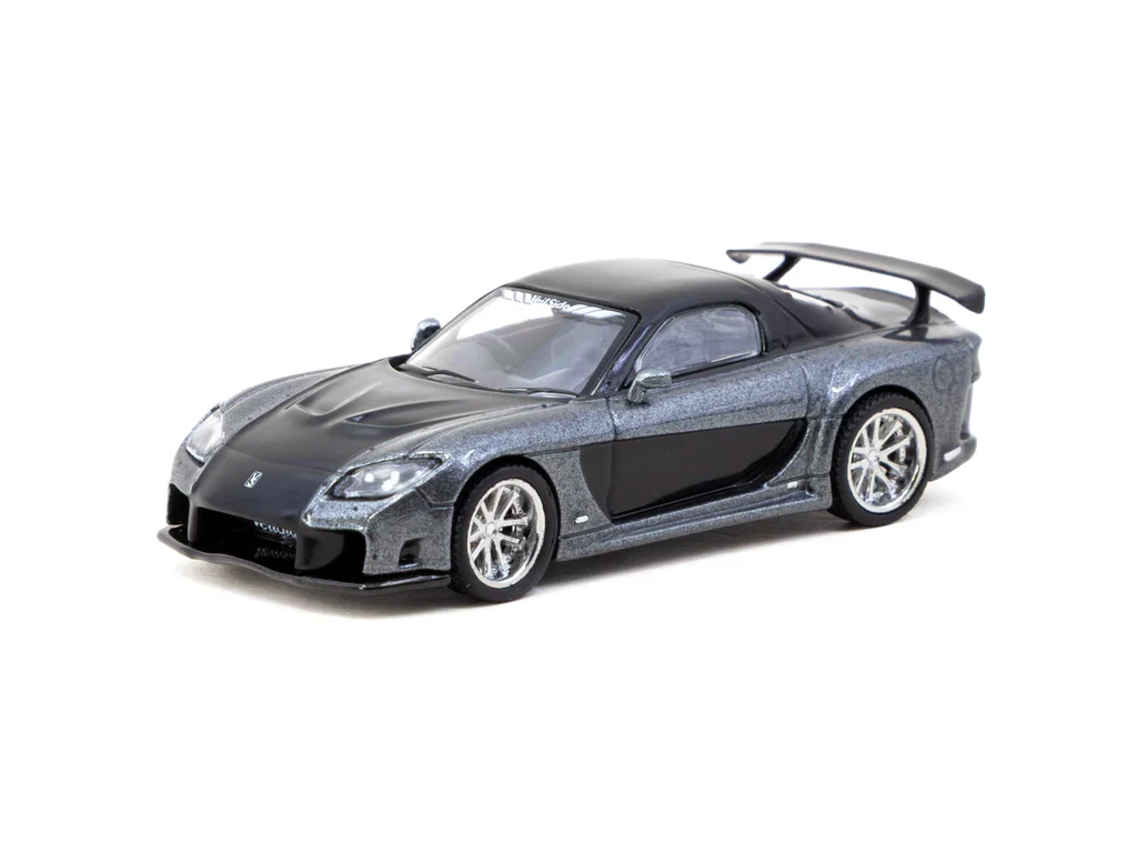 Macheta auto Mazda Rx-7 Veilside Fortune7 Grey Metallic/Black 1:64 Tarmac Works