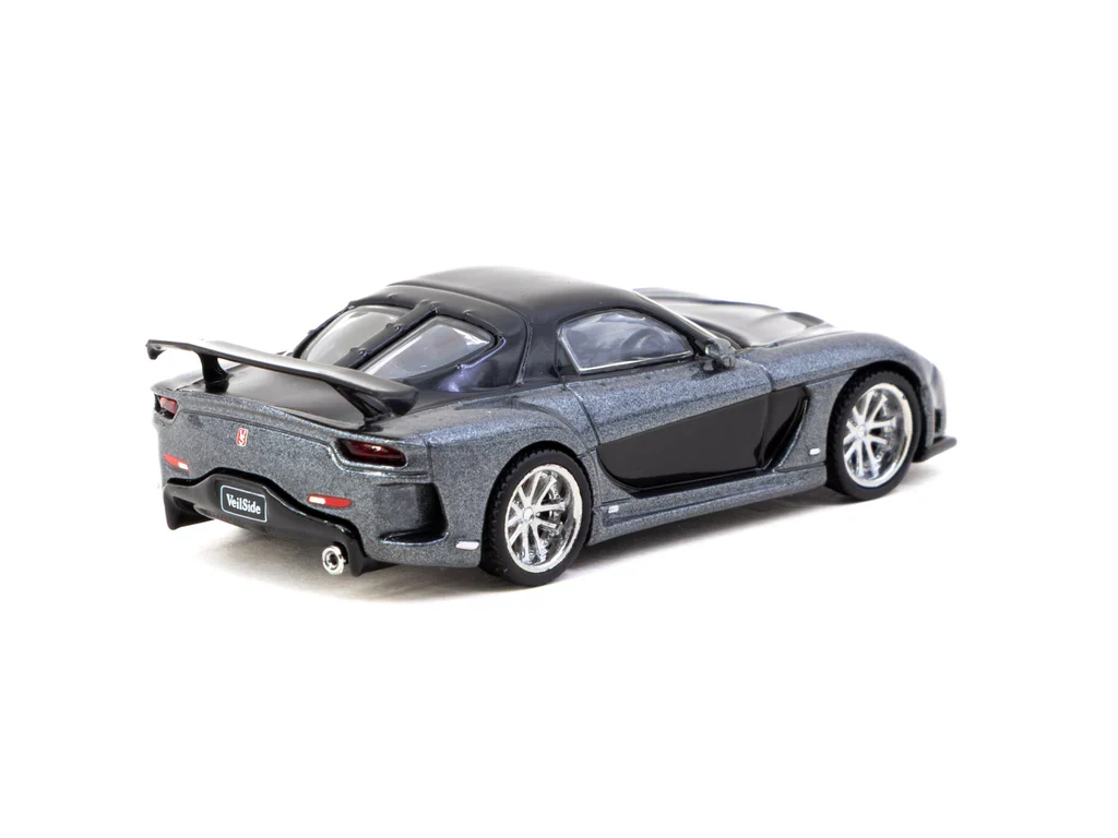 Macheta auto Mazda Rx-7 Veilside Fortune7 Grey Metallic/Black 1:64 Tarmac Works - imagine 2