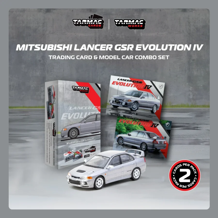 Macheta auto Mitsubishi Lancer Gsr Evolution Iv Argintiu 1:64 Tarmac Works - imagine 4