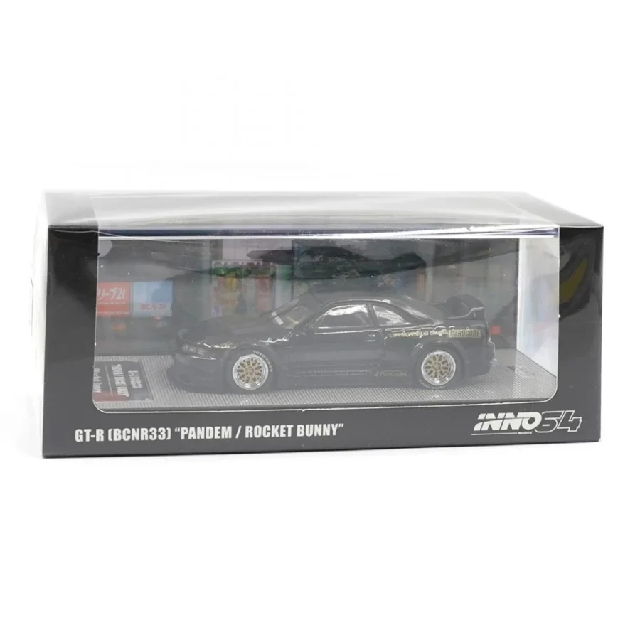 Macheta auto Nissan Pandem Gt-R (Bcnr33) Black 1:64 Inno64 - imagine 4