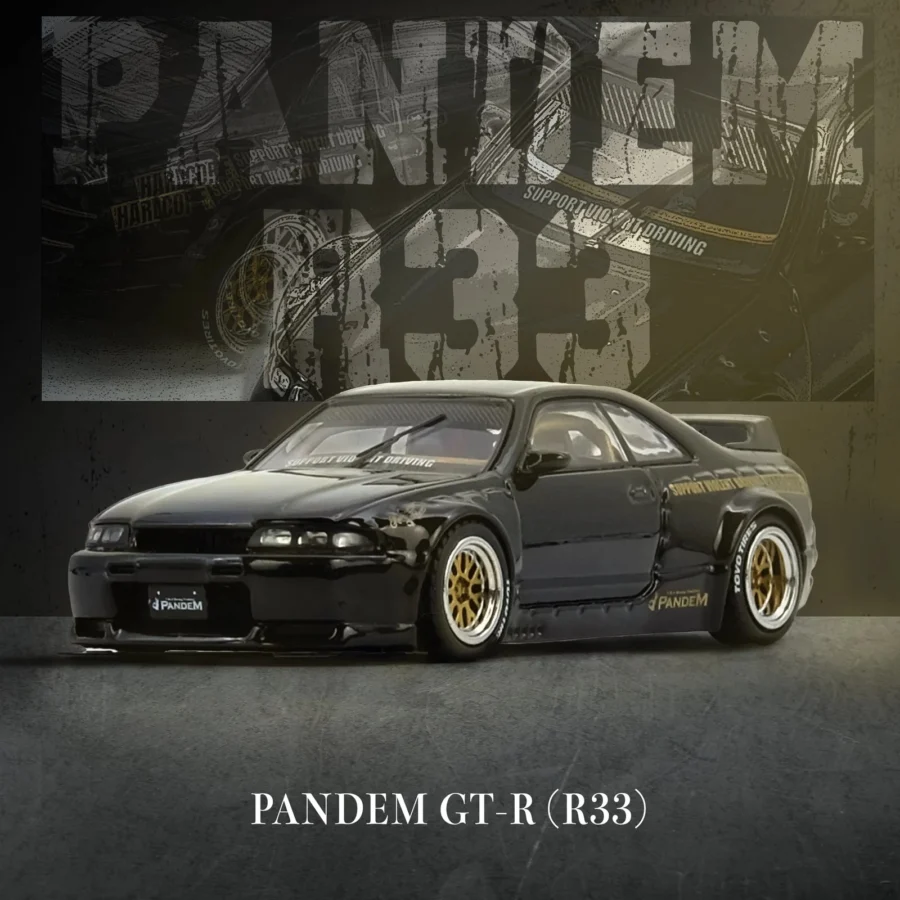 Macheta auto Nissan Pandem Gt-R (Bcnr33) Black 1:64 Inno64 - imagine 2