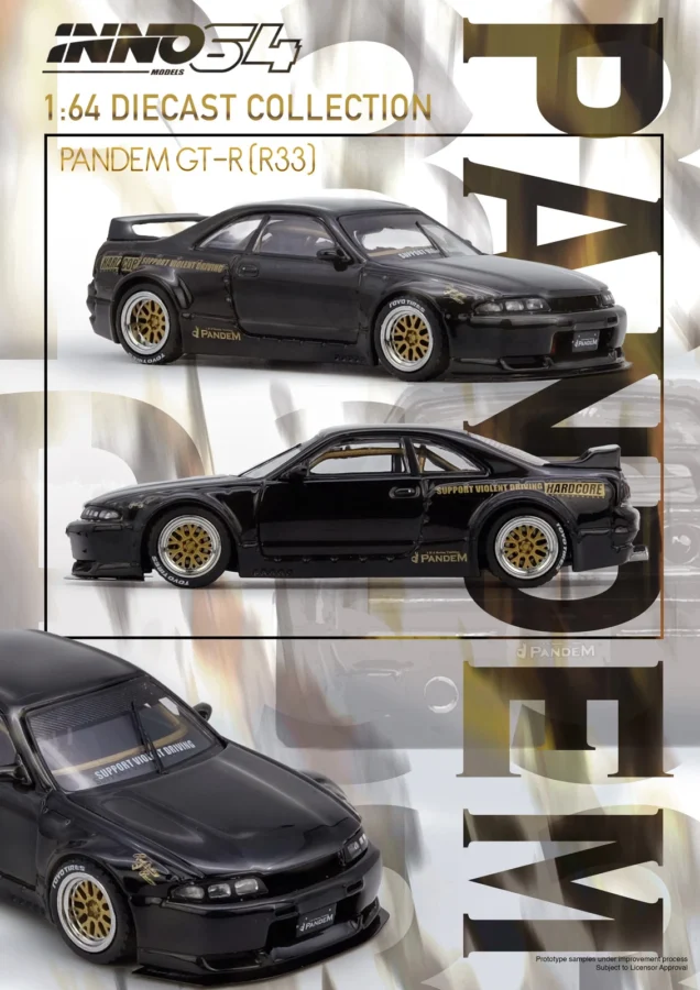 Macheta auto Nissan Pandem Gt-R (Bcnr33) Black 1:64 Inno64 - imagine 3