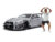 Macheta auto Nissan Skyline GT-R (R35) Liberty Walk 2.0 Grey 2024 & Figurina 1:18 Solido